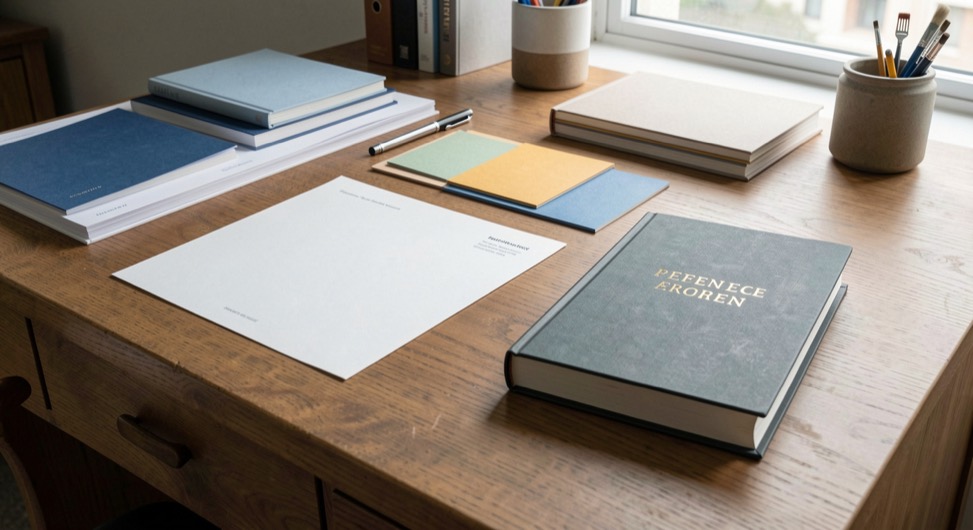 The Printroom Editorial Desk: editorial desk and printed reference material